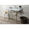 Kingston Brass 36 Carrara Marble Console Sink with Brass Legs, Marble WhiteBrushed Brass LMS3622M8SQ7 - alternate 6